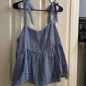 NWT Old Navy Blue Gingham Sleeveless Blouse